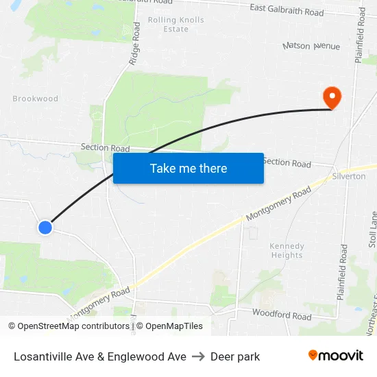 Losantiville Ave & Englewood Ave to Deer park map