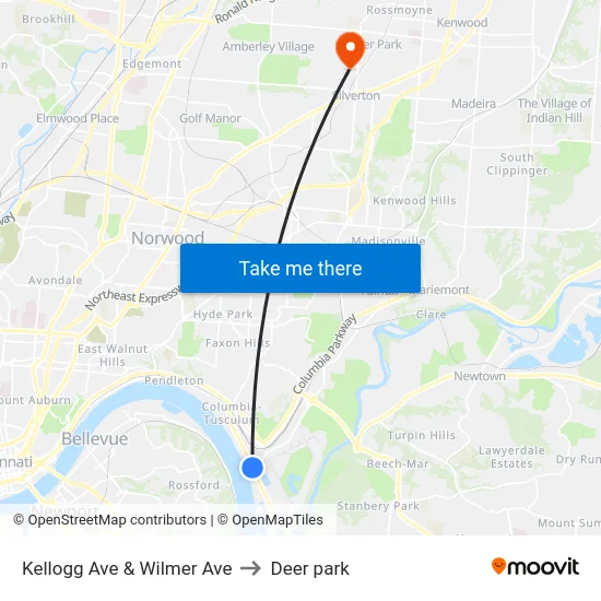 Kellogg Ave & Wilmer Ave to Deer park map