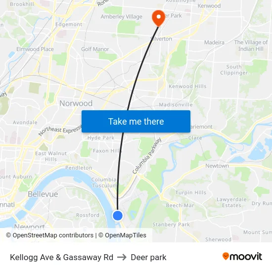 Kellogg Ave & Gassaway Rd to Deer park map