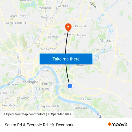 Salem Rd & Eversole Rd to Deer park map
