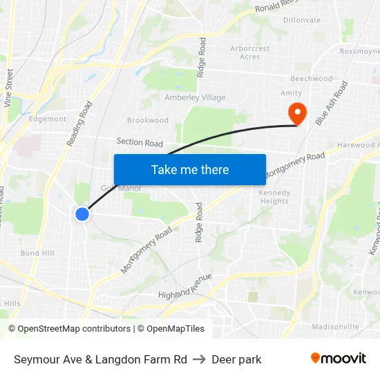 Seymour Ave & Langdon Farm Rd to Deer park map