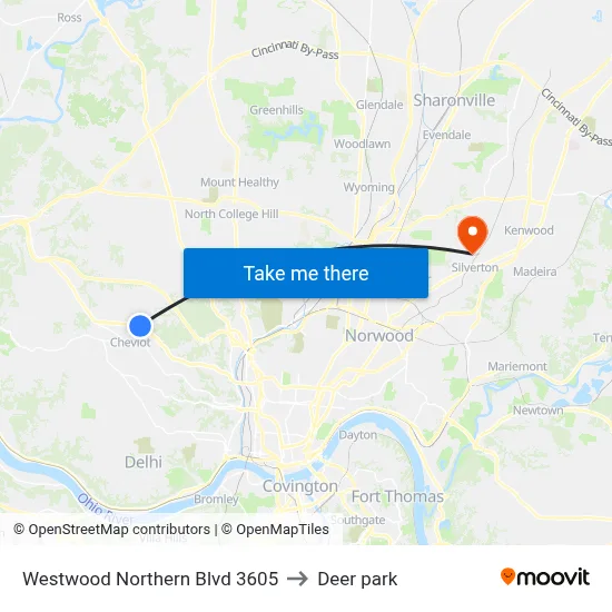 Westwood Northern Blvd 3605 to Deer park map