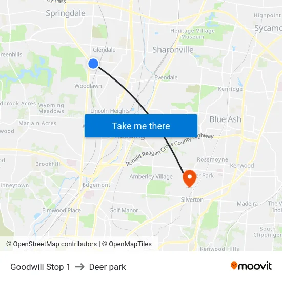 Goodwill Stop 1 to Deer park map