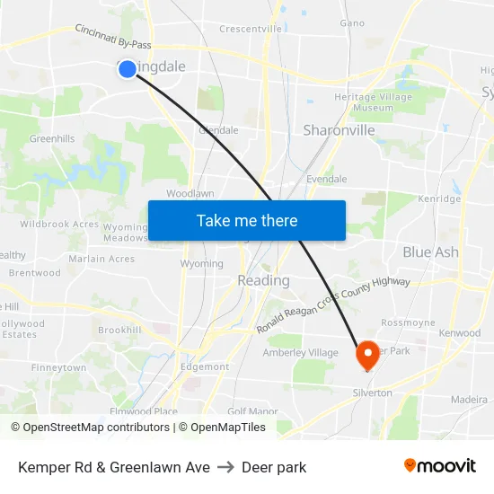 Kemper Rd & Greenlawn Ave to Deer park map
