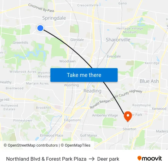 Northland Blvd & Forest Park Plaza to Deer park map