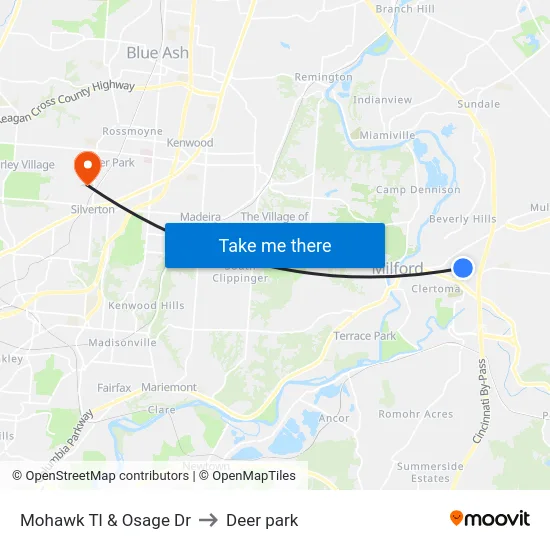 Mohawk Tl & Osage Dr to Deer park map