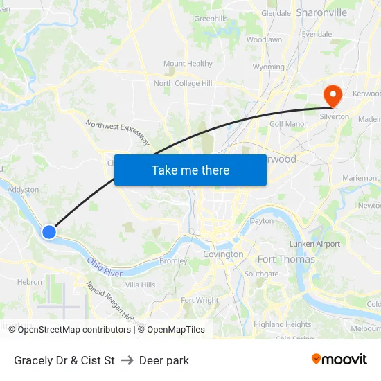 Gracely Dr & Cist St to Deer park map