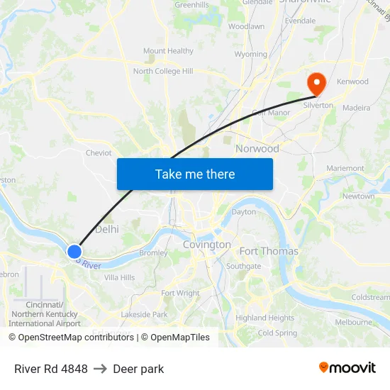 River Rd 4848 to Deer park map