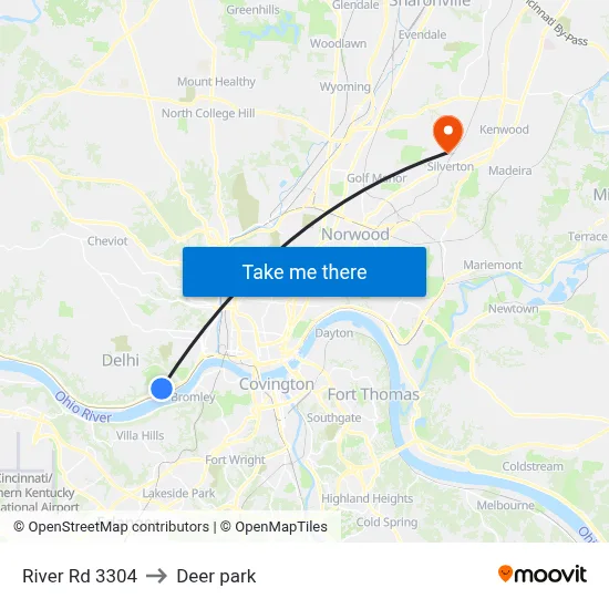 River Rd 3304 to Deer park map