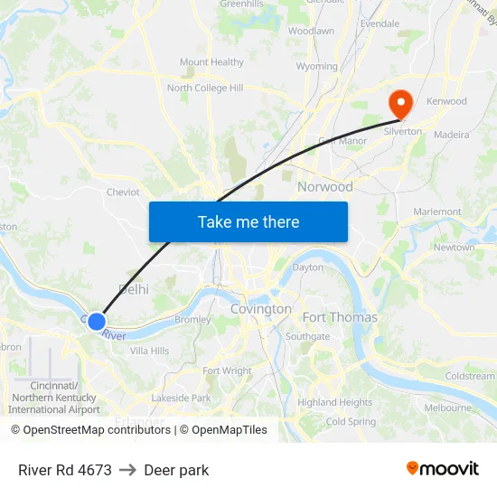 River Rd 4673 to Deer park map