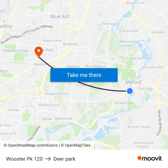 Wooster Pk 120 to Deer park map