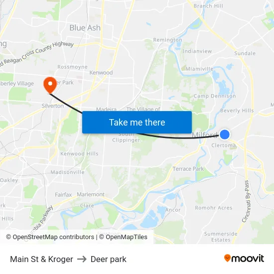 Main St & Kroger to Deer park map
