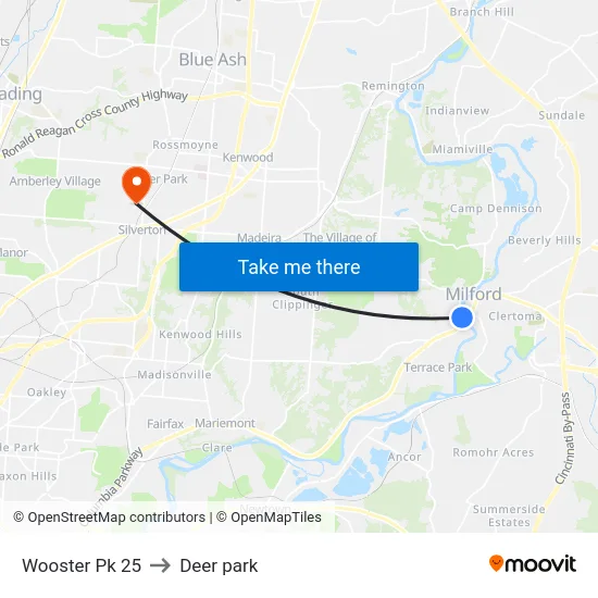 Wooster Pk 25 to Deer park map