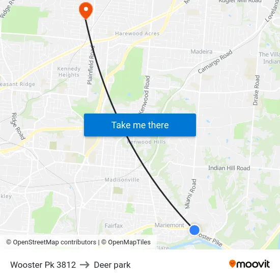Wooster Pk 3812 to Deer park map