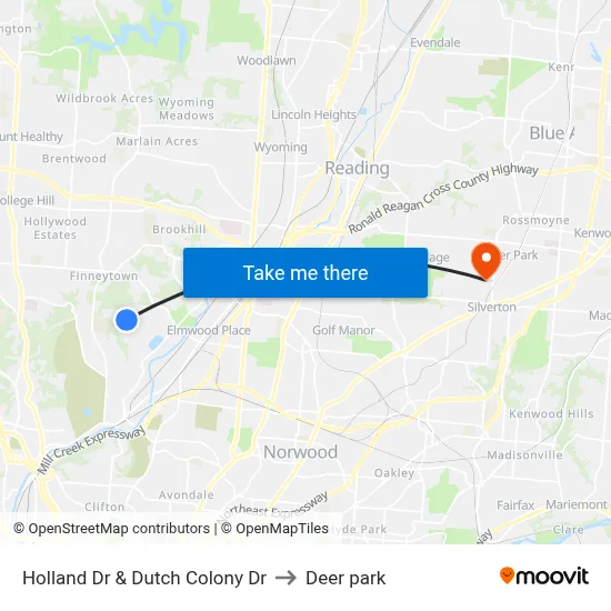 Holland Dr & Dutch Colony Dr to Deer park map
