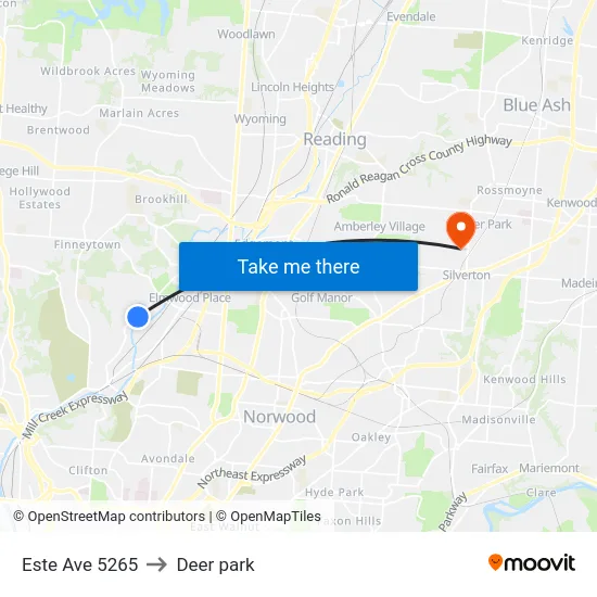 Este Ave 5265 to Deer park map