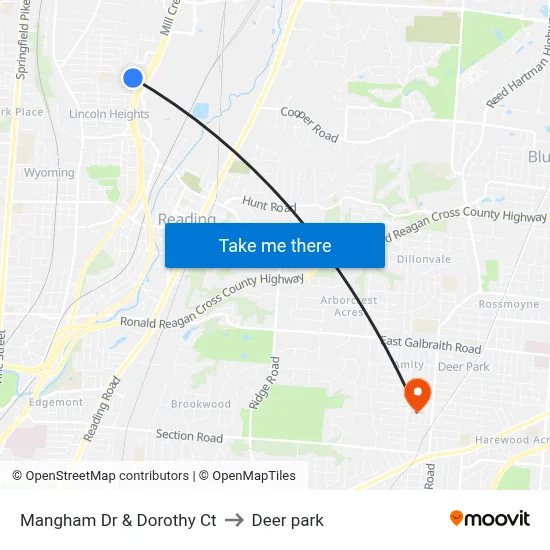 Mangham Dr & Dorothy Ct to Deer park map