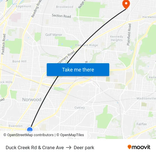 Duck Creek Rd & Crane Ave to Deer park map