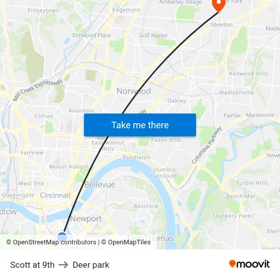 Scott at 9th to Deer park map