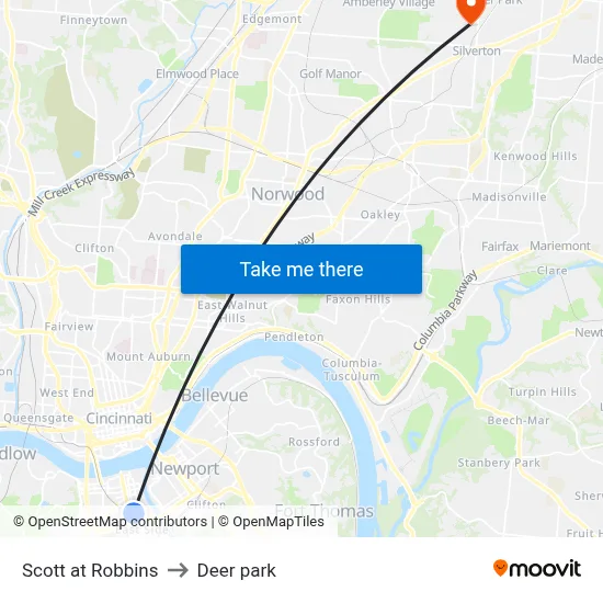 Scott at Robbins to Deer park map