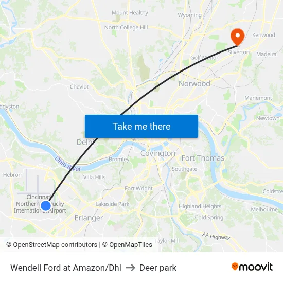 Wendell Ford at Amazon/Dhl to Deer park map