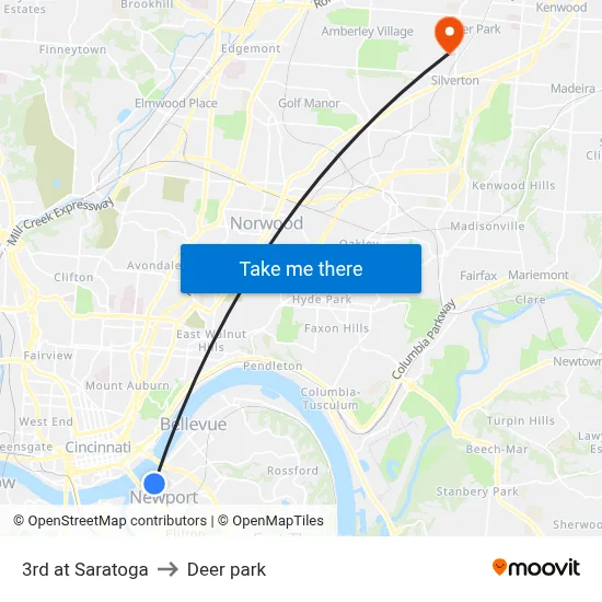 3rd at Saratoga to Deer park map