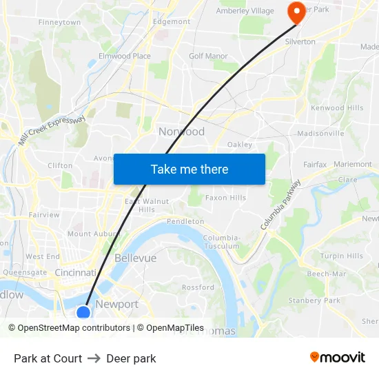 Park at Court to Deer park map