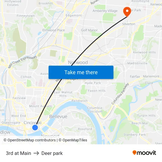 3rd at Main to Deer park map