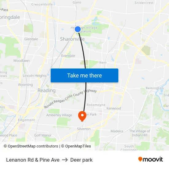 Lenanon Rd & Pine Ave to Deer park map