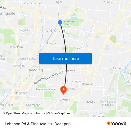 Lebanon Rd & Pine Ave to Deer park map