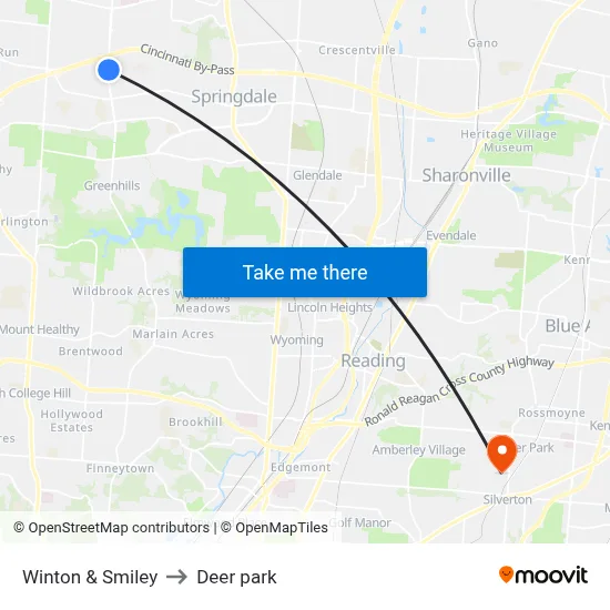 Winton & Smiley to Deer park map