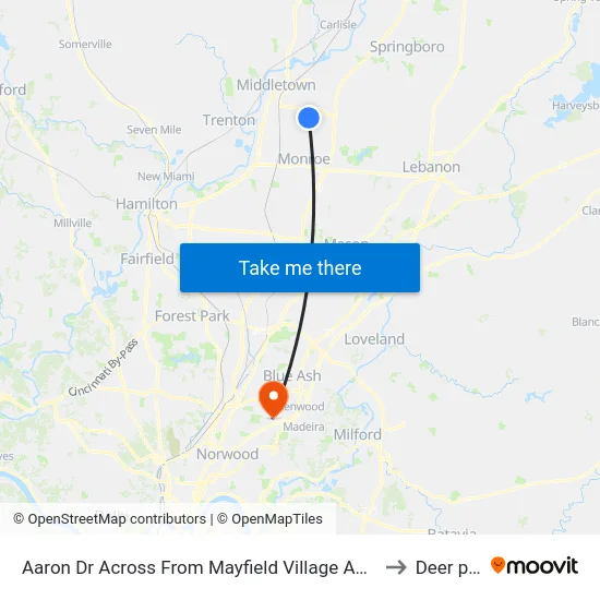 Aaron Dr Across From Mayfield Village Apartments to Deer park map