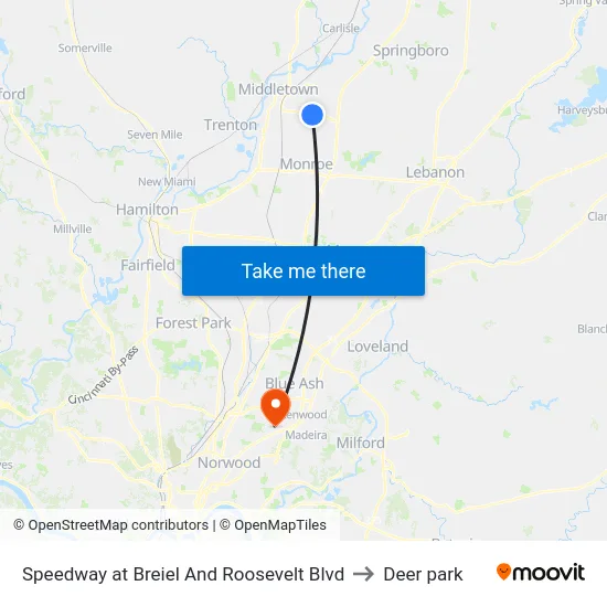 Speedway at Breiel And Roosevelt Blvd to Deer park map