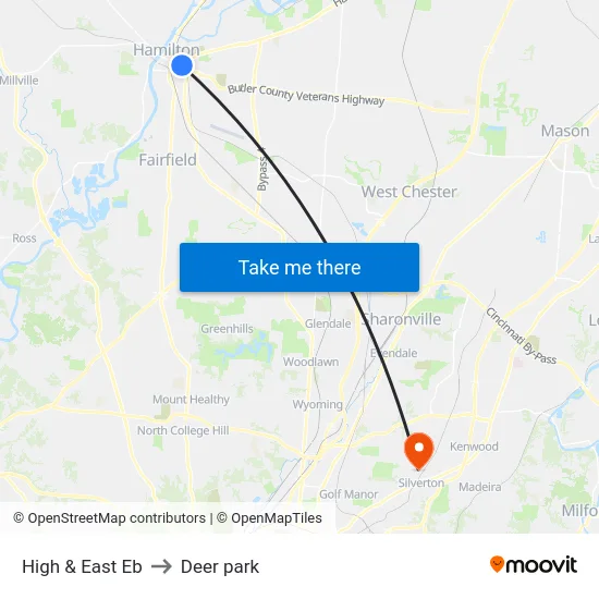 High & East Eb to Deer park map