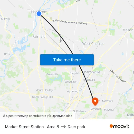 Market Street Station - Area B to Deer park map