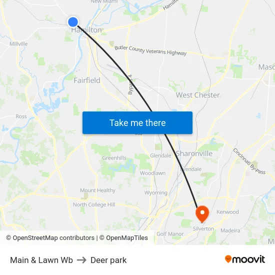Main & Lawn Wb to Deer park map