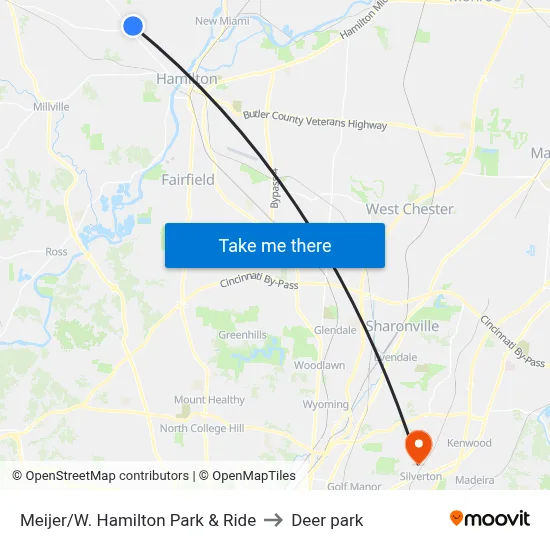 Meijer/W. Hamilton Park & Ride to Deer park map