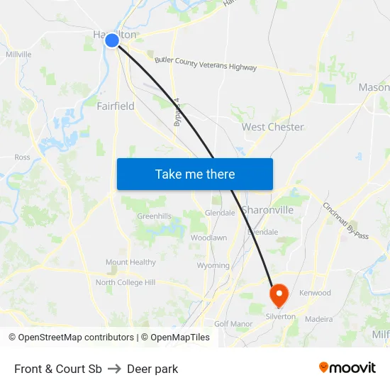 Front & Court Sb to Deer park map