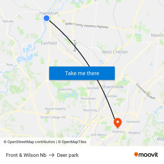 Front & Wilson Nb to Deer park map