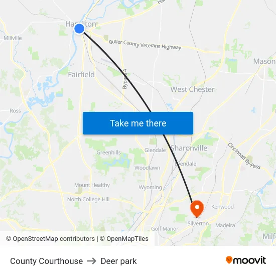 County Courthouse to Deer park map