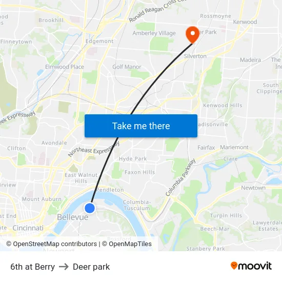 6th at Berry to Deer park map