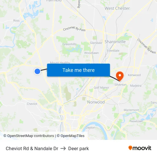 Cheviot Rd & Nandale Dr to Deer park map