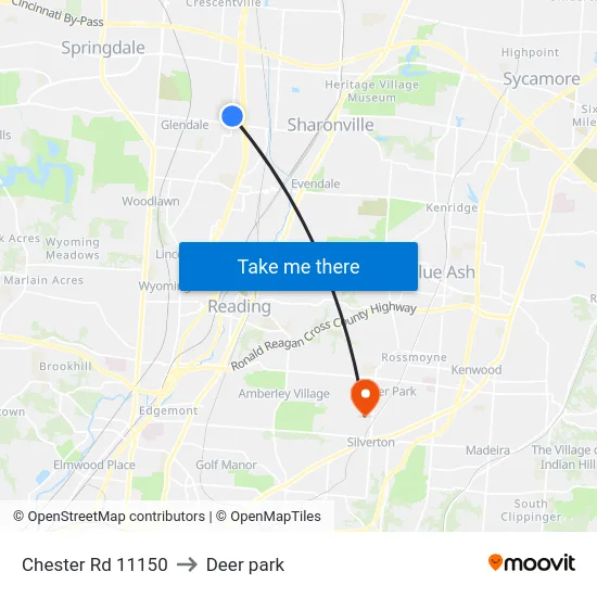 Chester Rd 11150 to Deer park map