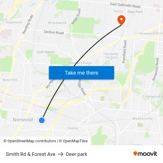Smith Rd & Forest Ave to Deer park map