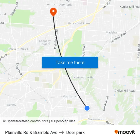 Plainville Rd & Bramble Ave to Deer park map