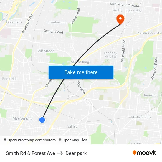 Smith Rd & Forest Ave to Deer park map