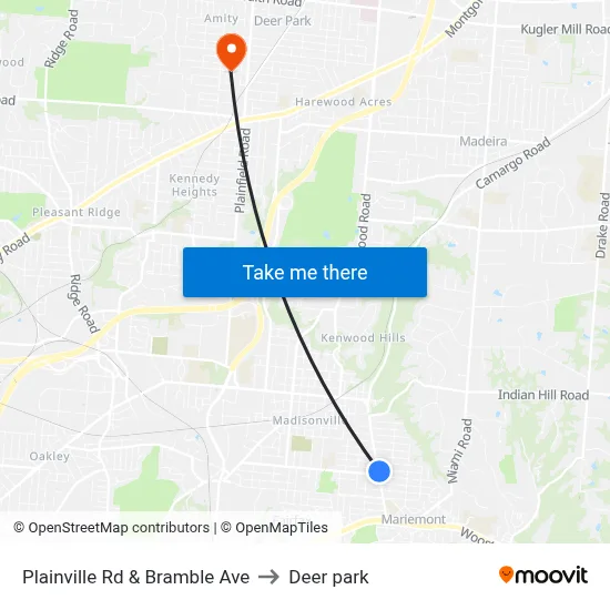 Plainville Rd & Bramble Ave to Deer park map