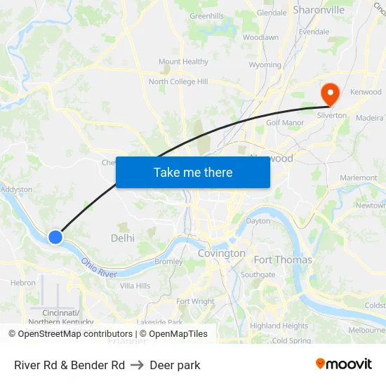 River Rd & Bender Rd to Deer park map