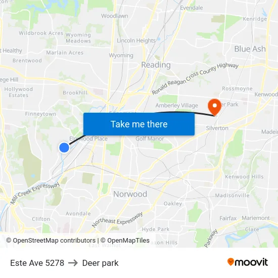 Este Ave 5278 to Deer park map