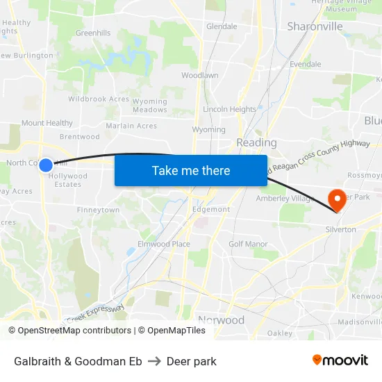 Galbraith & Goodman Eb to Deer park map